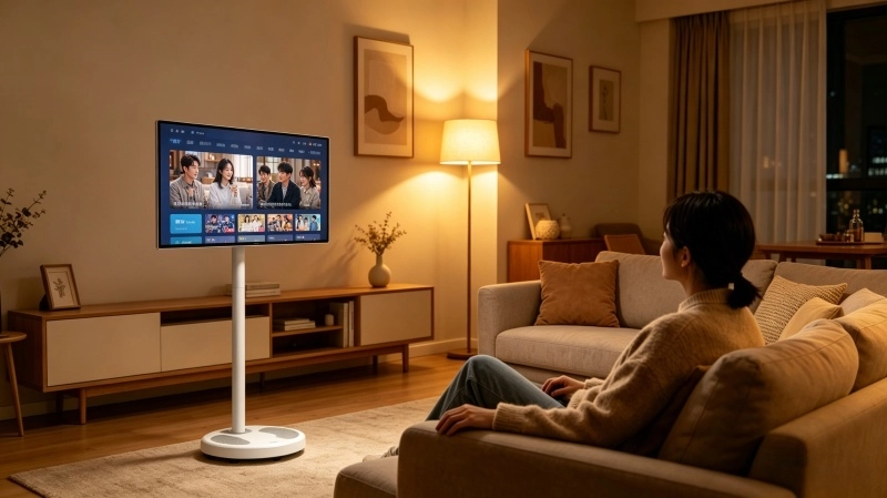 FVASEE Rolling Smart Screen do oglądania Netflix w dowolnym miejscu | Przenośny telewizor do transmisji strumieniowej